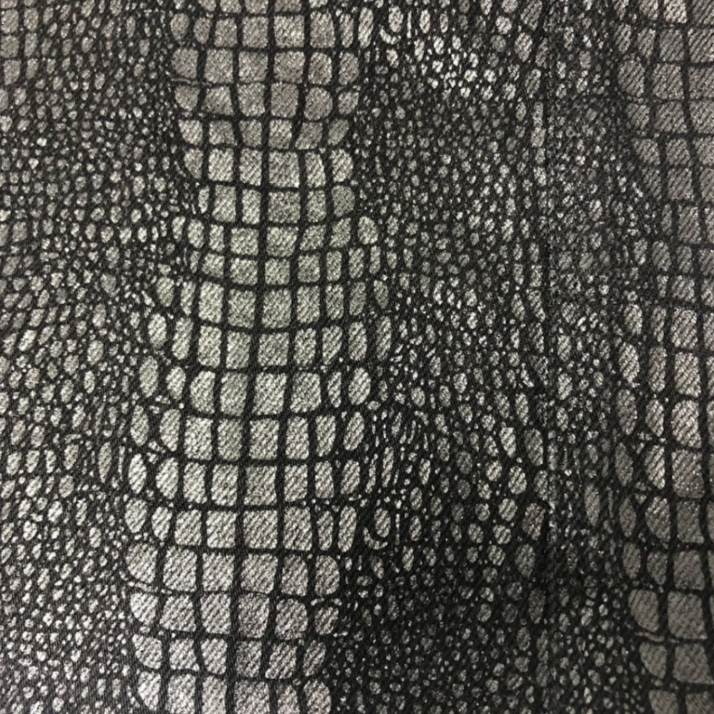 Python Raw Hem Coated Denim A-Line Mini Skirt - image 3